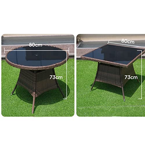 Nizame 5-Pcs Wicker Outdoor Conversation Set Portable Folding Chairs And Table, Pe Rattan All Weather Chairs Glass Coffee Side Table For Yard, Garden, Bbq’s #TOP6