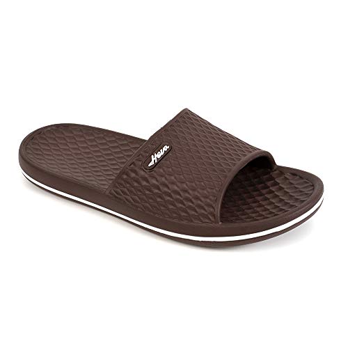 Image of FUNKYMONKEY Men's Shower Slides - Non Slip Quick Drying Sandals for Men - Lightweight Pool Beach Bathroom Slippers Indoor Outdoor