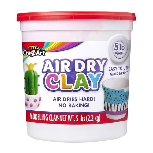 Cra-Z-Art Air Dry Clay - 5lb Bucket Natural White Modeling Clay, Perfect for Sculpting, School Projects, Bulk Class Supplies for Teachers, Day Cares, Camps, Essential for School - image 1