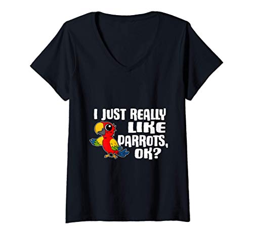 Mujer I Just Really Like Parrots Ok Lindo Disfraz De Loro Camiseta...