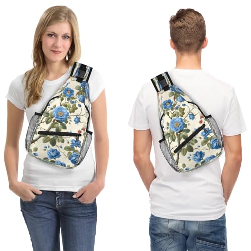 Bolso Sling unisex con estampado floral, para viaje y senderismo miniatura 7