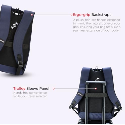 Image of HARISSONS Axis Business Travel Laptop Backpack | 35L | Fits 15.6 inch Laptop | 1000D PU-Coated Polyester | Office, Travel & Work Commute
