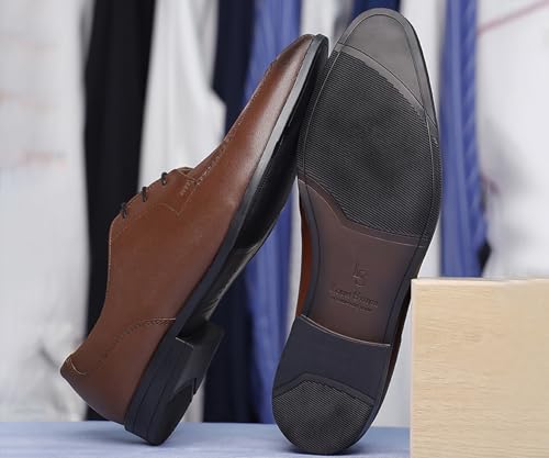 Image of LOUIS STITCH Derby Formal Shoes for Men | Lace-Up Front Cut | Ideal for Business, Casual, Parties (RGFCBU)