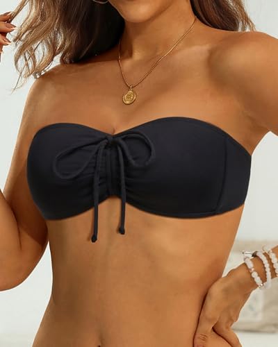 Tempt Me Women Bandeau Bikini Top Strapless Swim Tops Tube Halter Swimsuit Top Only3