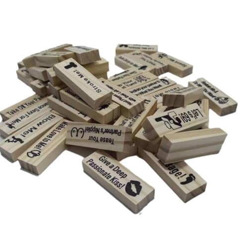 Lust Tower - Juego para parejas, juego travieso para adultos, 48 piezas de madera apilables para regalos de San Valentín, juego de bloques de torre