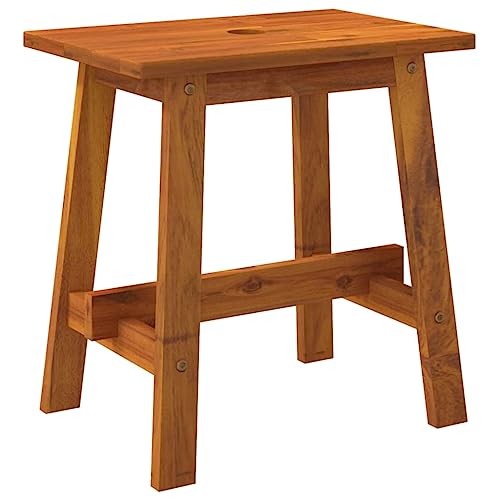 vidaXL Taburete Rectangular Asiento Silla Banco Banquillo para Baño Cocina Salón Dormitorios Jardín Patio Madera Maciza de Acacia 45x29x45 cm