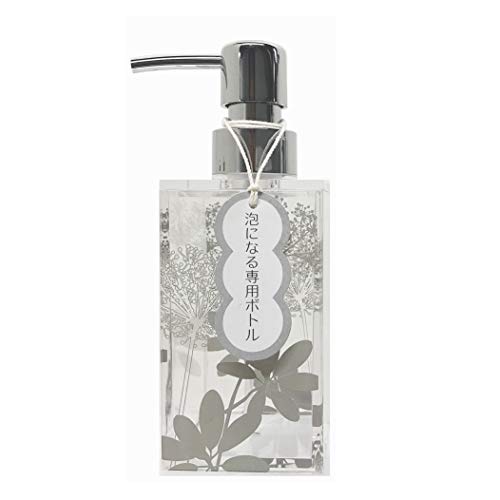 センコー サリナ ムースボトル 泡 専用 約6.5×6.5×高17.6cm 容量約 260ml クリア モダンなプランツ柄 56279