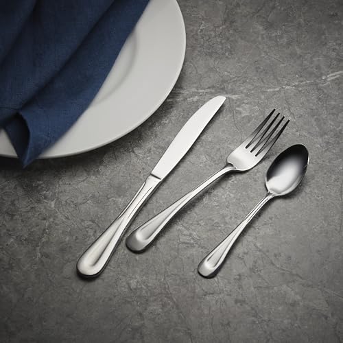 Image of Oneida Silverware Set, Satin Sand Dune Everyday Dinner Forks Flatware Set, Service For 4, 18 /0 Stainless Steel, Rust Resistance, Dishwasher Safe, Dining Utensils Sets, Forks (Silver, 4 Piece)