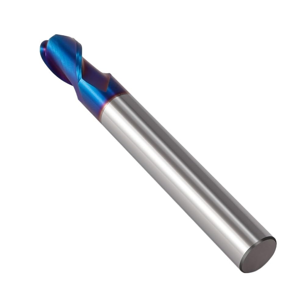 Fresa de punta esférica HRC65 carburo tungsteno for fresado metal, for máquinas herramienta CNC, radio R0,5 a R6(R5x20xD10x75Lx2F)