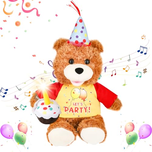 PowerPals Singing Dancing Birthday Teddy Bear with Light Up Candle