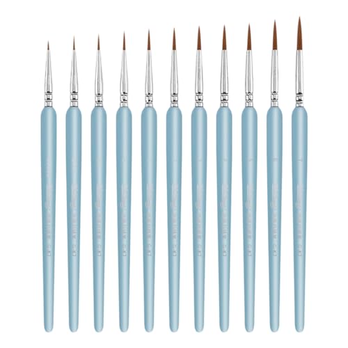 11個ウルフヘアチップブラシウルフヘアフックラインペンハンドペイントフックラインペン水彩画の絵画ブラシ