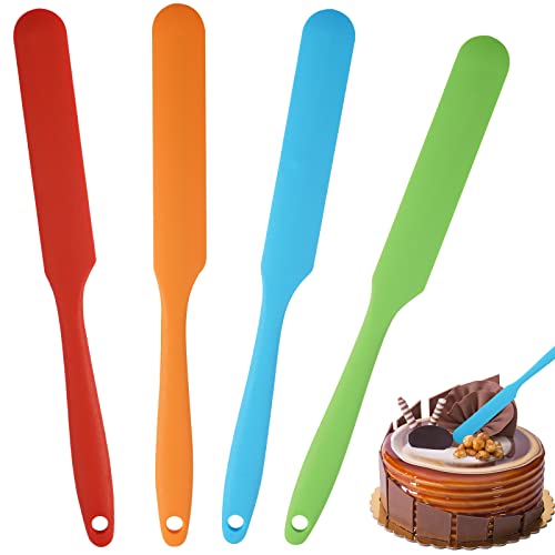 Spatule Silicone, 4 Pièces Coloré Maryse Patisserie, Résistant À La Chaleur De Anti-adhé Non Toxiques Silicone Spatule de Cuisine Lot, Spatule Patisserie Silicone pour Domicile Pâtisserie Cover