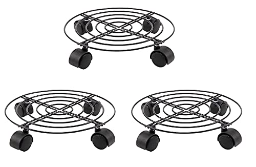 ETRAVEL Pflanzenroller 3 Stück x Durchmesser 27,9 cm Untersetzer Blumenroller Transportroller Rollbrett Cover