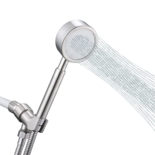 All Metal Handheld Shower Head With Filter Sus304 Stainless Steel Showerhead Set With 59 Inch Hose- High Pressure 2.5 Gpm- Brushed Nickel #TOP2