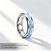 HJIMMNHONG New Opal Fashion Ring Double Beveled Edge Delicate Polished Stainless Steel Simple Mens and Women Rings, Width 8mm,Blue, Size 11
