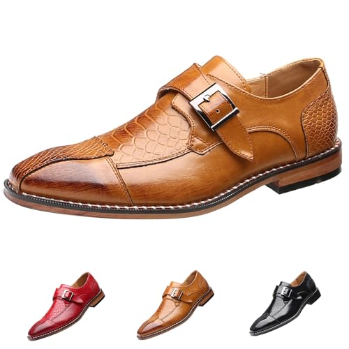 Men's Pointed Toe Dress Oxfords with Monk Strap