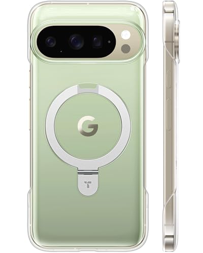 TORRAS Slim Magnetic Stand for Google Pixel 10 Pro Case/Pixel 10 Case Clear, Ultra Thin Open Edge Design, Never Yellowing, Fit for MagSafe with Kickstand, Caseless Touch Grip Ostand Case, Clear