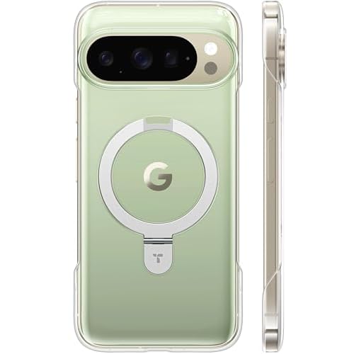 TORRAS Slim Magnetic Stand for Google Pixel 10 Pro Case/Pixel 10 Case Clear, Ultra Thin Open Edge Design, Never Yellowing, Fit for MagSafe with Kickstand, Caseless Touch Grip Ostand Case, Cl