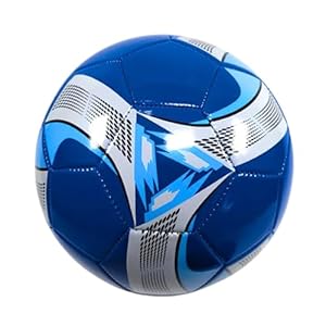 Soccer Ball – Size 5, Durable Cover, Training/Match Ball, for All Skill Levels, Blue/silver