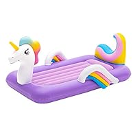 Bestway Up, In & Over™ Unicorn Air Bed for Children, Purple, 196 x 104 x 84 cm