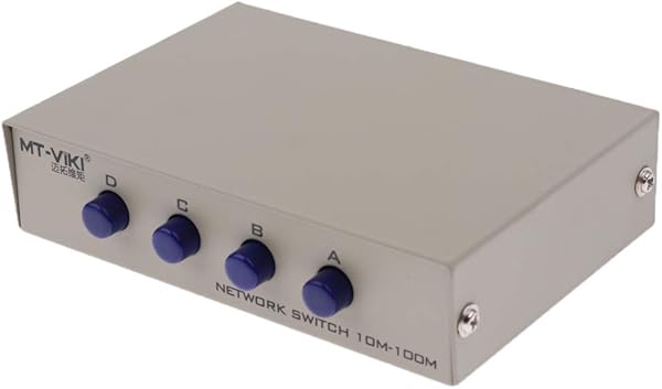 D DOLITY Commutatore Ethernet 4in1 4in2 di Scambio di Condivisione di Rete 4port A B Accessorio Informatico