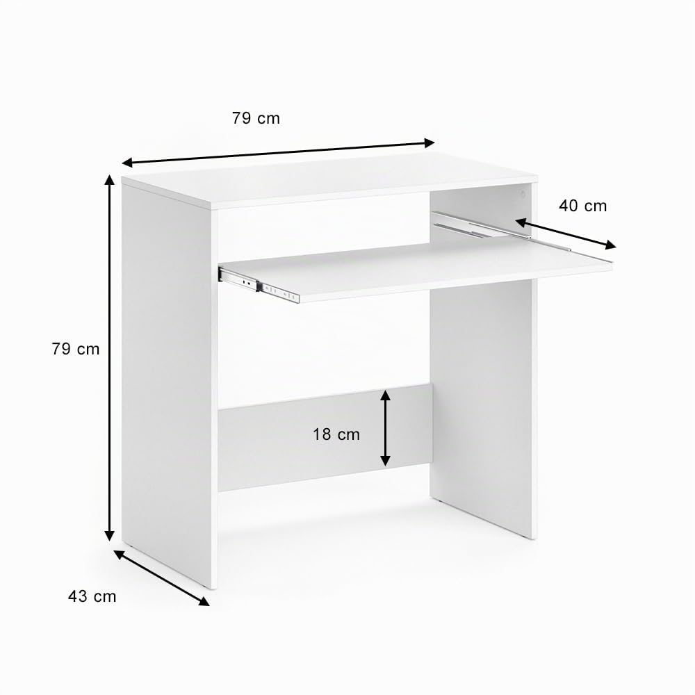 Vicco Schreibtisch Nils, Weiß, 79 x 43 cm