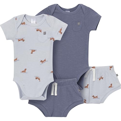 Image of Modern Moments by Gerber Baby 4-pack Short-sleeve Bodysuits & Shortie Set