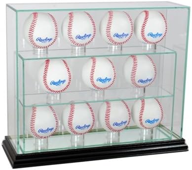 Perfect Cases 11UPBSB-B 12 Baseball Upright Display Case, Black