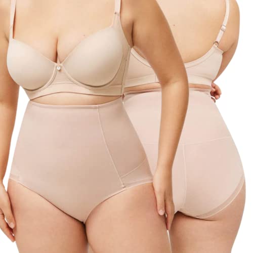 Valko Pack de 2 Braga Faja Reductora Mujer - Fajas Reductoras Mujer - Faja Postparto - Bragas Faja Mujer - Braga Faja - Bragas Postparto - Fajas Reductoras Abdomen - Faja Reductora Mujer (XL, Nude) Cover