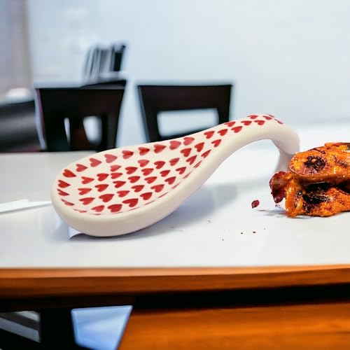 Image of Malaikah Ceramic Spoon Rest Heart Pack of 1 for Home, Kitchen, Dining, Kitchen Decor & Gifting