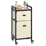 FAVOOSTY Laundry Hamper with Shelf, 70L Laundry Basket Organizer, Laundry Hamper with Shelf, 2 Section Laundry Sorter for Laundry Room Organization (White)