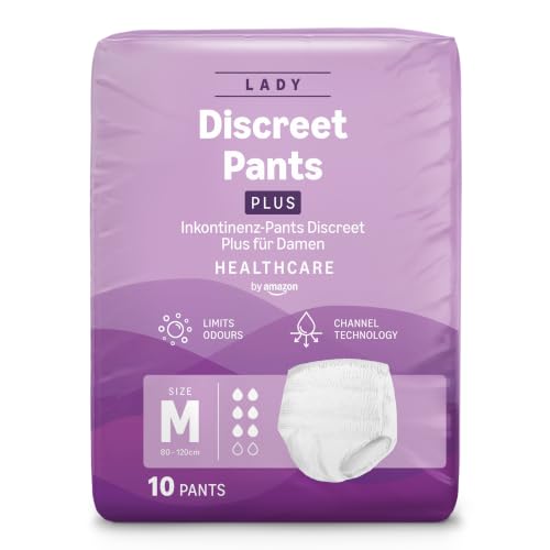 Healthcare by Amazon Pant Mujer Discreet M Plus – 40 Unidad (4 Paquetes de 10), Blanco (Anteriormente una marca Amazon Basic Care, el mismo producto) - El embalaje puede variar
