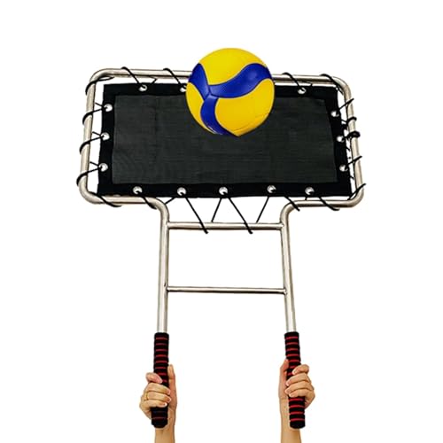 THYXGS Volleyball Blocker, Simulation Block Training Volleyball Practice Equipment, One-Piece Steel Frame & Elastic Bungee Net, Big T Baffle Training Aid, for Blocking, Spiking & Hit Placement