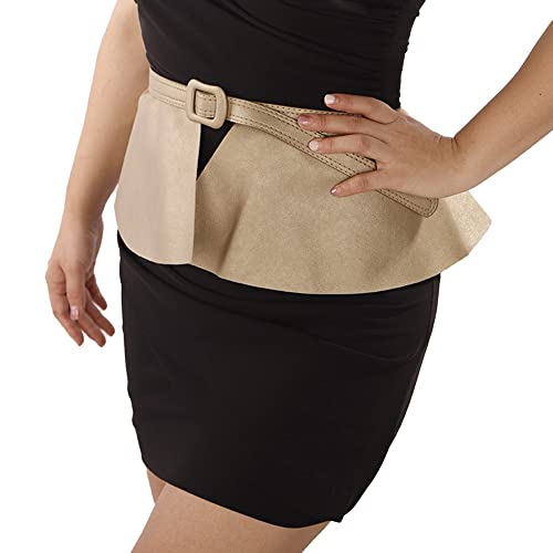 Jumwrit Pu Leather Waist Belt Fashion Dress Belt for Women Adjustable Skirt Belt with Buckle Elegant Wrap Wide Cinch for Dress Solid Color Corset Belt Waistband(Style 1)2