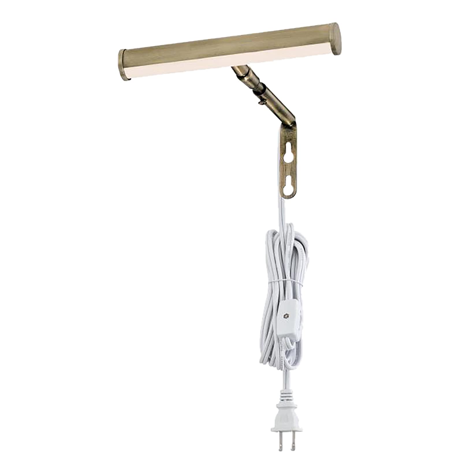 Ciata Picture Light, 7-Inches Picture Frame Light Integrated LED Art Light, 3000K 2 Watt Adjustable ‎Metal Picture Lights for Wall, Artwork Light with in-line On/Off Switch, CRI -90, Antique Brass