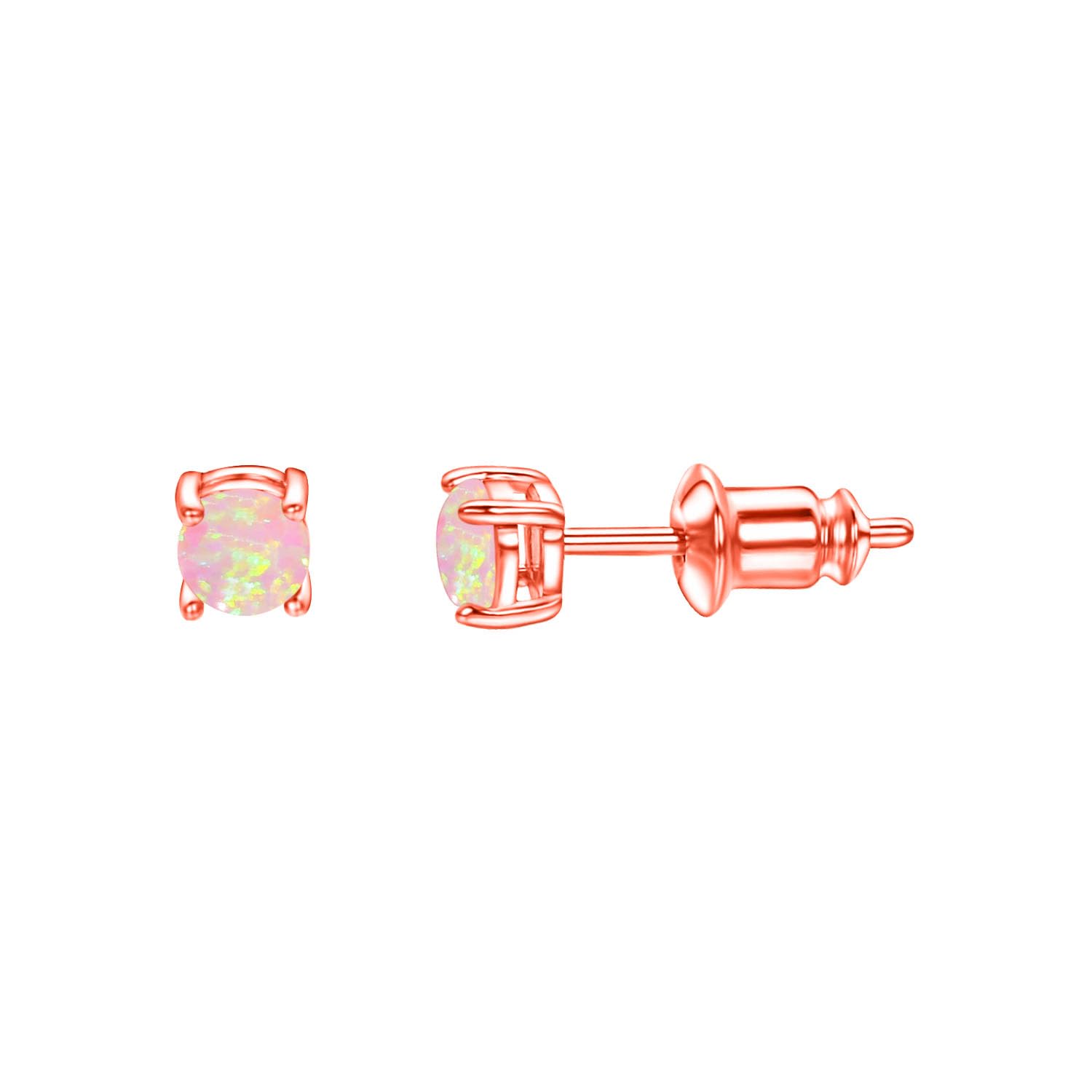 Vogem Opal Ohrstecker Creolen Ohrringe für Damen Vergoldete Silber Kleiner Ohrringe Set Modeschmuck