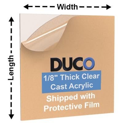 Duco Plastics & Supply CUSTOM CUT ACRYLIC 1/8 Duco Clear Custom Cut To Size Plexiglass Sheets 1/8 Inch Thick thumb #5