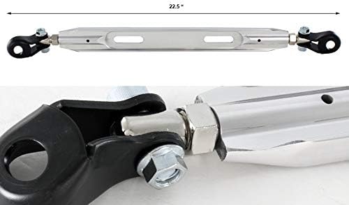 EPARTS 2 Piece Silver Aluminum Front + Rear Lower Tower Brace Strut Bar Stabilizer Towering Tie Bar Compatible with 1996-2000 Honda Civic