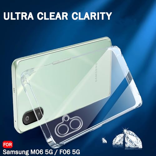 Image of TheGiftKart Back Cover Soft Case for Samsung Galaxy M06 5G / F06 5G | Best Camera Protection | Inbuilt Dust Plugs & Anti-Slip Grip | Ultra Clear Slim Case for Samsung M06 / F06 (Silicone, Transparent)