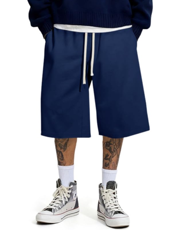 JMIERR Herren Kurze Hose Sommer Shorts Baggy Sweatpants Kurz Sportshorts Mit Kordelzug S-3XL