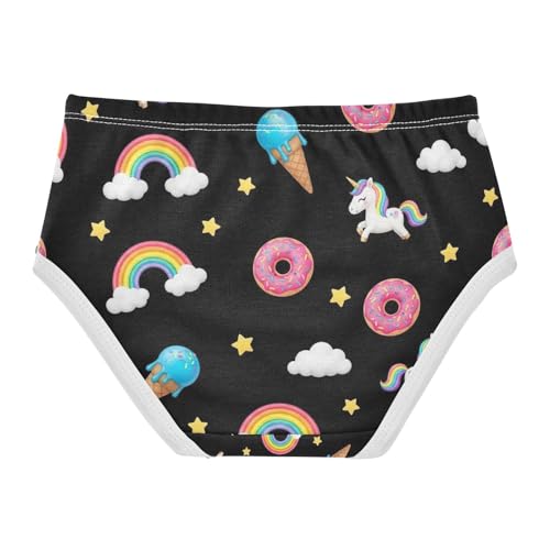 Toddler Girl Panties, Cute Unicorns Black Girls Underwear Cotton, 2T–8 Years2