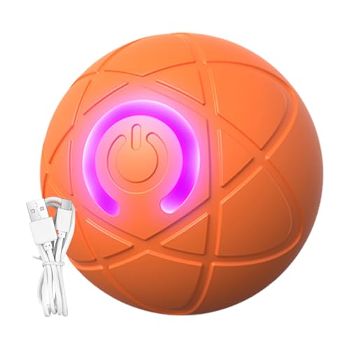 Liakyunf Juguete Interactivo para Perros con Bola y Luz LED, Juguete Automático Que se Mueve Solo - Pelota Antiaburrimiento para Morder y Estimular a Mascotas