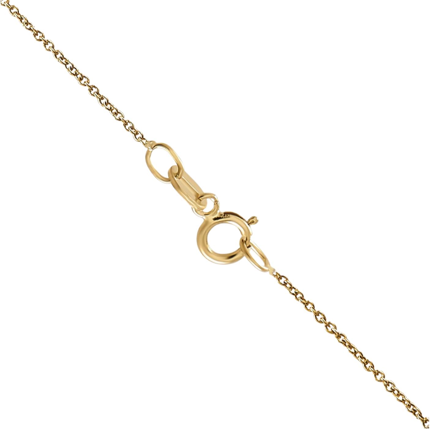 IceCarats 14K Solid Yellow Gold 0.75mm Dainty Rolo Cable Chain Necklace Polished