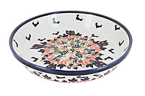 Blue Rose Polish Pottery Haunted House Pie Plate