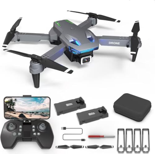 Wipkviey T28 Drone con Cámara Full HD 1080P - Drone Profesional para Niños y Principiantes, Cuadcóptero RC con Video en Vivo WiFi y 2 Baterías, Juguete para Niñas y Niños
