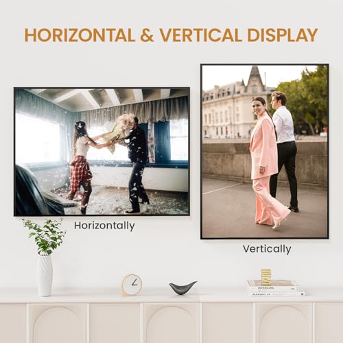 Image of 22x30 Aluminum Metal Picture Frame,Tempered Glass Black Photo Frame 22x30 for Family Photo,Posters,Art,Document to Wall Mount Horizontally or Vertically