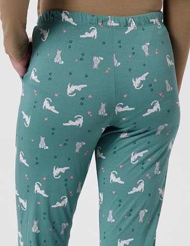 Image of Jockey RX09 Women's Micro Modal Cotton Relaxed Fit Printed Pyjama with Lace Trim on Pockets (Colors & Prints May Vary)
