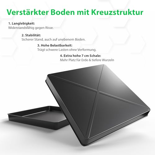 BigDean Allzweckwanne 60x60x7cm ideal als Grillrost Wanne, Kotwanne oder Mörtelwanne – hochwertige Kunststoff Wanne