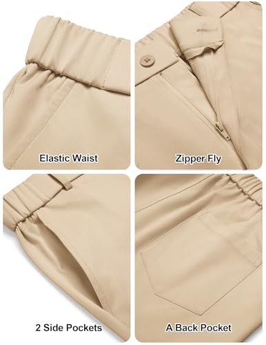 Image of COOFANDY Mens Casual Chino Pants Elastic Waist Classic-Fit Dress Slacks | Hybrid Waistband, Flat Front, Lightweight, Stretchy, Comfortable, Straight Leg, Business Casual Trousers