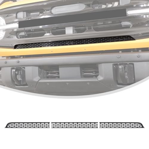 Image of Linskip Mesh Front Grille Bottom Vent Trim Compatible with 2021-2024 2025 Ford Bronco 4 Door, Bronco Grille Vent Inserts, Exterior Accessories